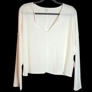 FULL CIRCLE, Waffle Knit, V-neck, Long Sleeve, Top new, XL